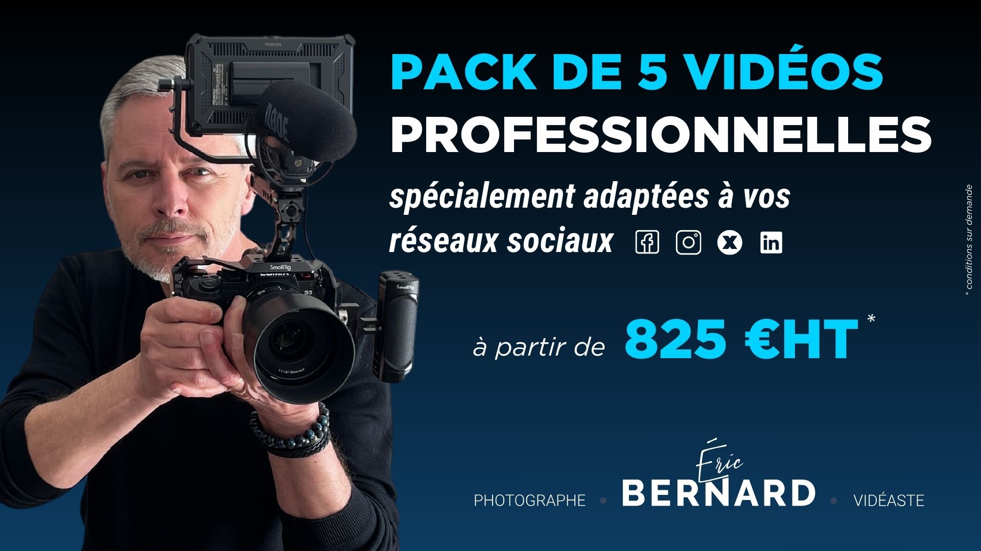 MON OFFRE PACK DE 5 VIDEOS PROFESSIONNELLES DESTINEES AUX RESEUAX SOCIAUX